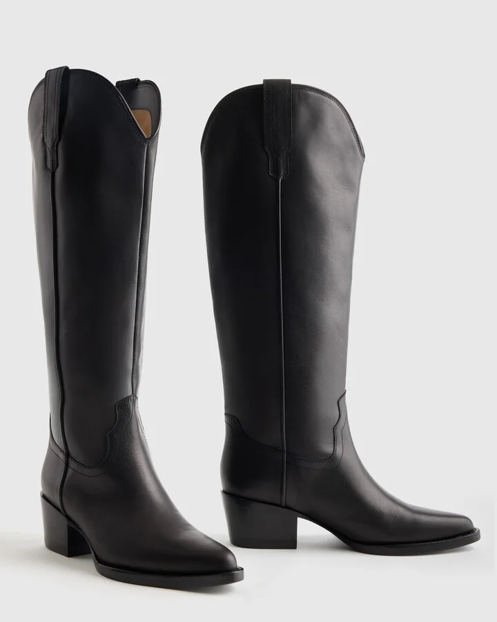 Italian Leather Tall Western Boots - Image 3