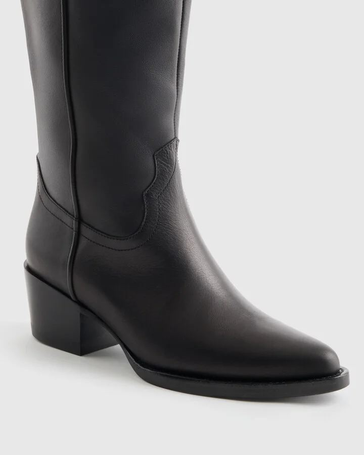 Italian Leather Tall Western Boots - Image 6