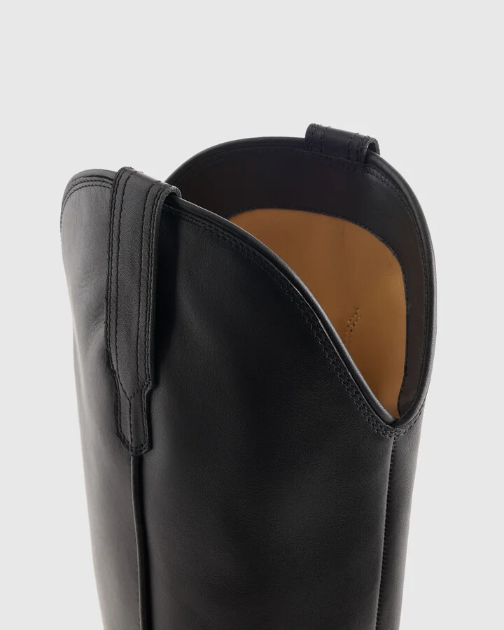 Italian Leather Tall Western Boots - Image 7