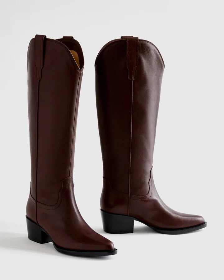 Italian Leather Tall Western Boots - Image 10