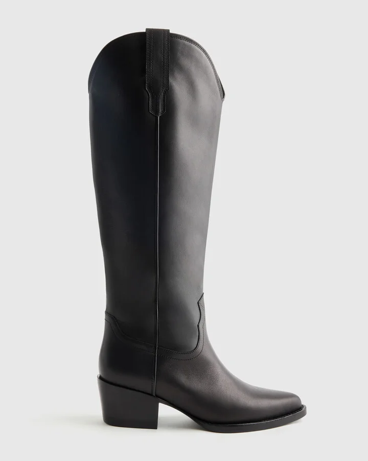 Italian Leather Tall Western Boots