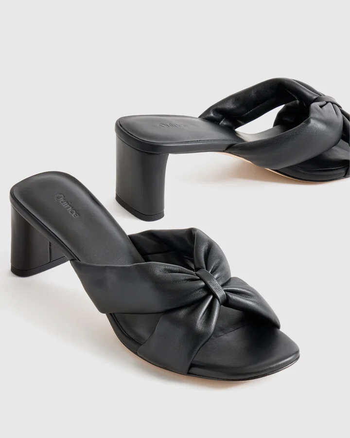 Italian Leather Twist Mid Heel Mule - Image 3