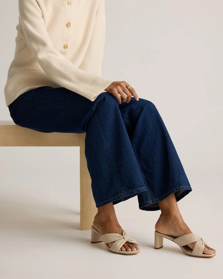 Italian Leather Twist Mid Heel Mule - Image 6