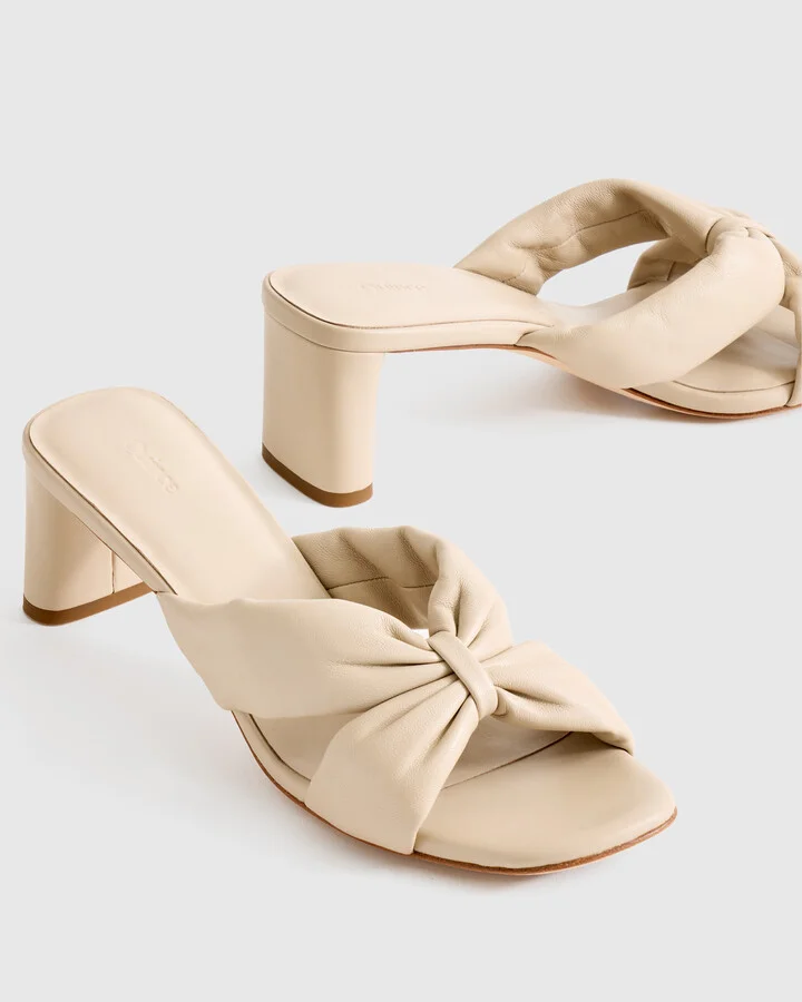 Italian Leather Twist Mid Heel Mule - Image 7
