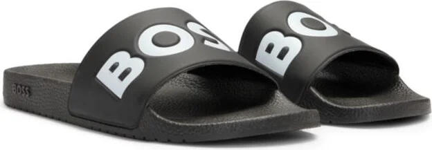 Italian-made slides with large logo detail