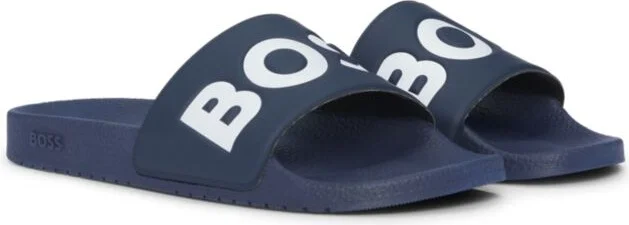 Italian-made slides with large logo detail