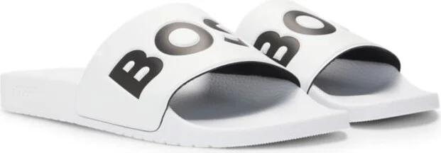 Italian-made slides with large logo detail