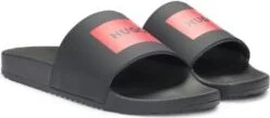 Italian-made slides with logo label- Black Men's Sandals size 6