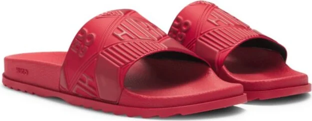Italian-made slides with mixed logos