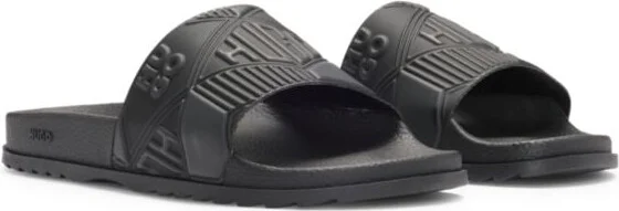 Italian-made slides with mixed logos