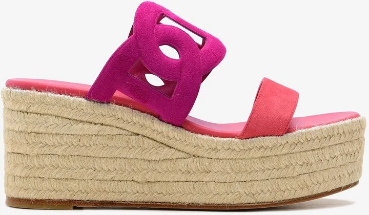 Ithea 30 Espadrilles in Rose Bougainvillier and Rose Vermillon Suede