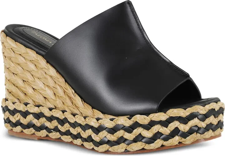 Ivana leather platform raffia sandals - Image 2