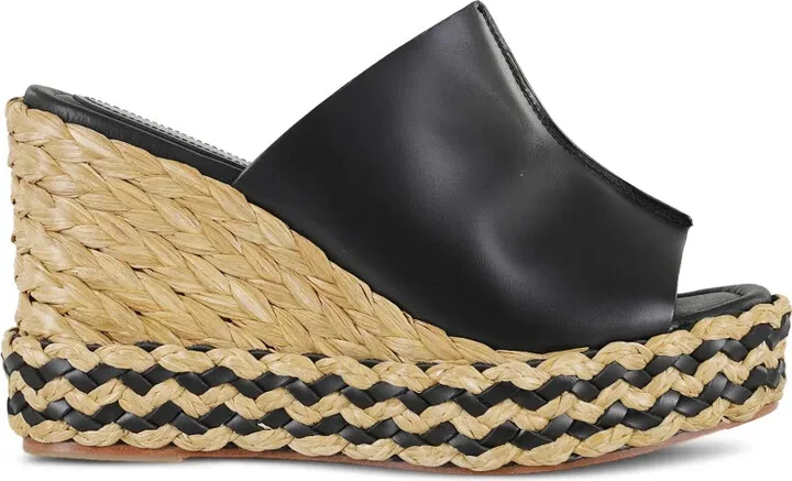 Ivana leather platform raffia sandals - Image 3
