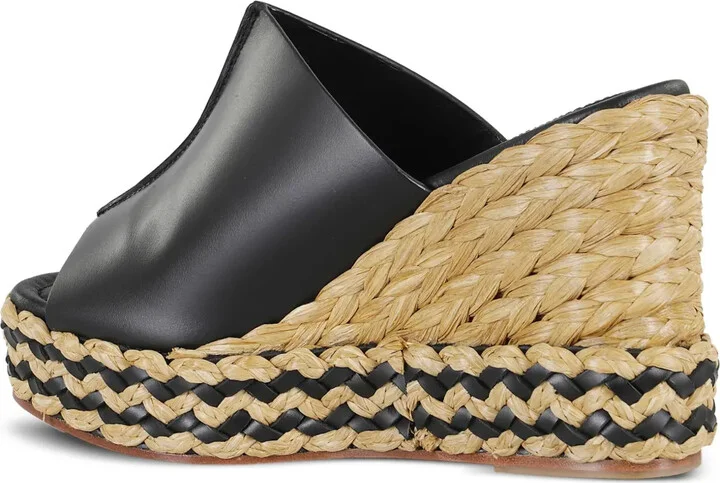 Ivana leather platform raffia sandals