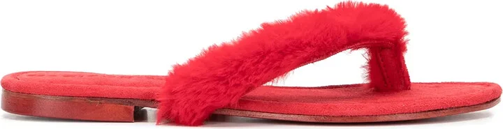 Ivanka artificial fur flip-flops