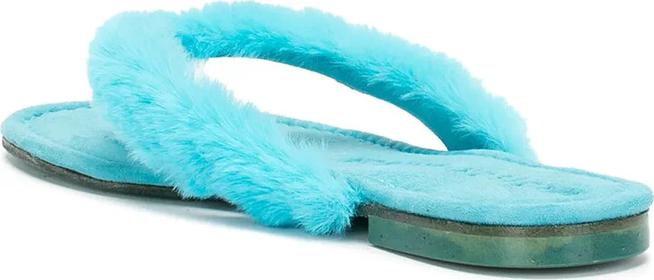 Ivanka artificial fur thong sandal - Image 3