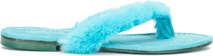 Ivanka artificial fur thong sandal
