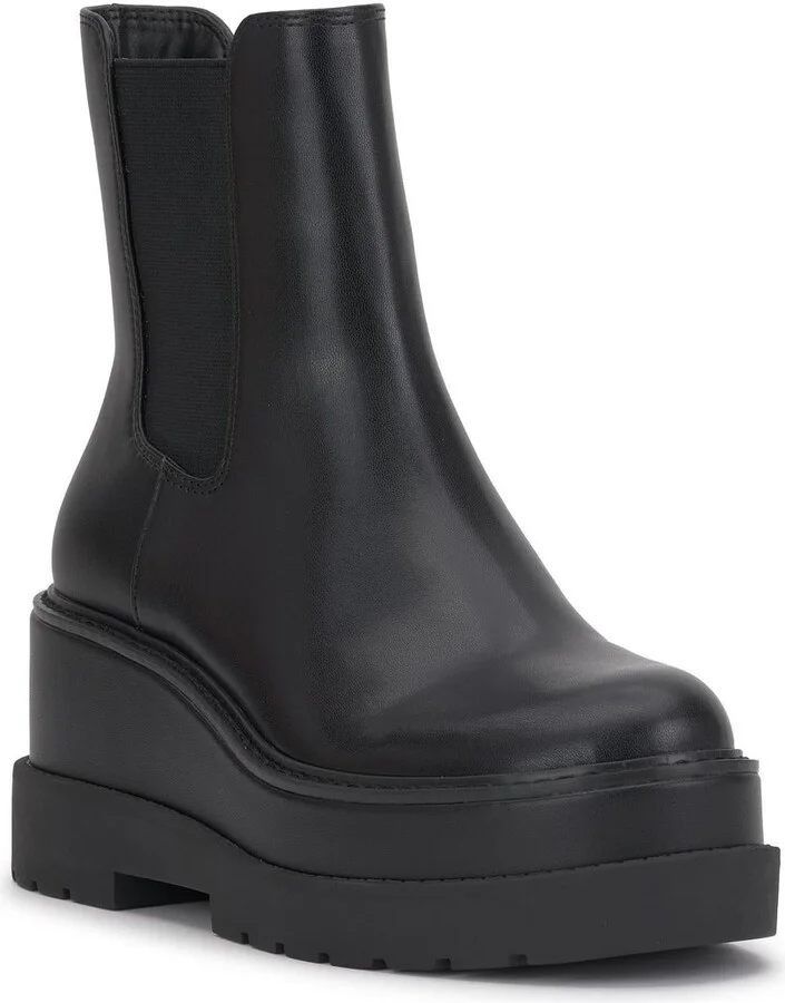 Ivean Womens Faux Leather Platfrom Chelsea Boots