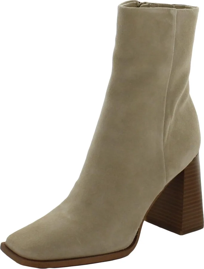 Ivette Womens Suede Square Toe Ankle Boots