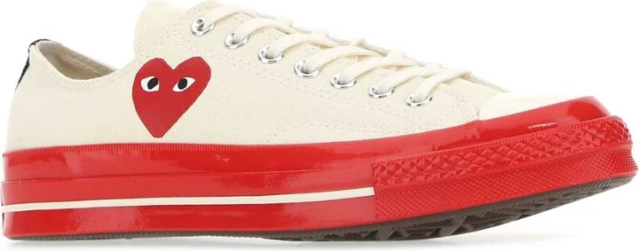 Ivory Canvas Comme Des Garã§ons X Converse Sneakers - Image 2