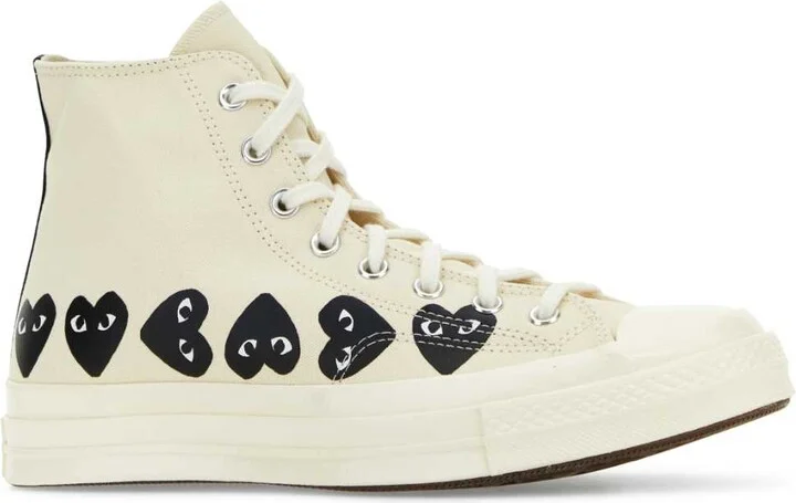 Ivory Canvas Comme Des Garã§ons X Converse Sneakers - Image 2