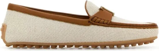 Ivory fabric City loafers