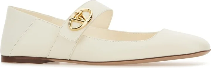 Ivory Leather Ballerinas - Image 2