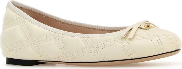 Ivory Leather Ballerinas - Image 2