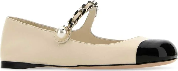 Ivory Leather Ballerinas - Image 2