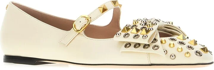 Ivory Leather Ballerinas - Image 2