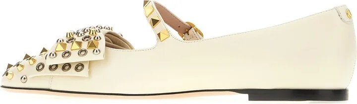 Ivory Leather Ballerinas - Image 3