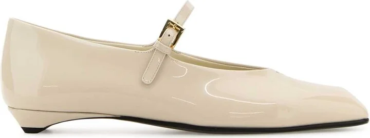 Ivory Leather Ballerinas