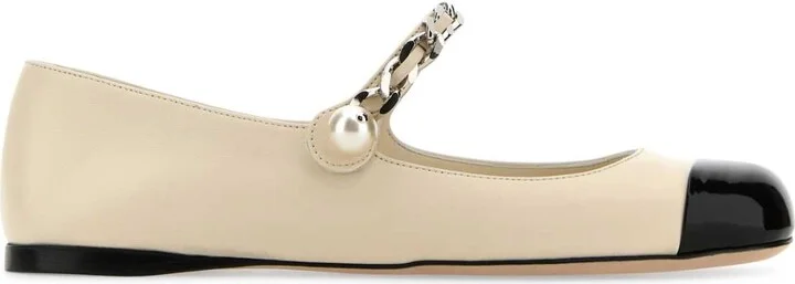 Ivory Leather Ballerinas