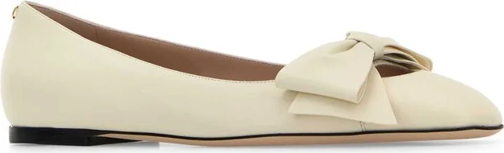 Ivory Leather Bowow Ballerinas - Image 2