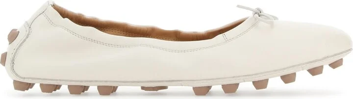 Ivory leather Bubble ballerinas