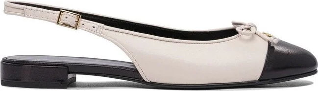 Ivory leather Cap-Toe ballerinas
