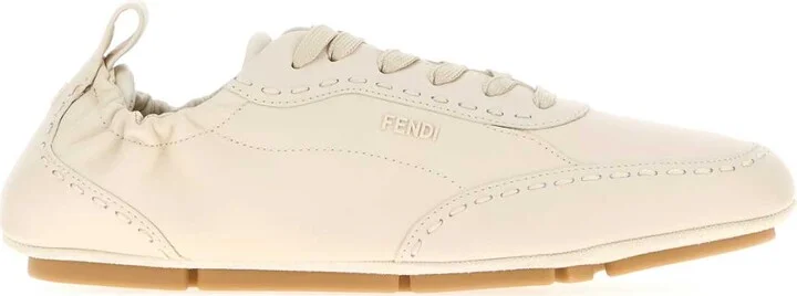 Ivory Leather Fendi Fit Sneakers
