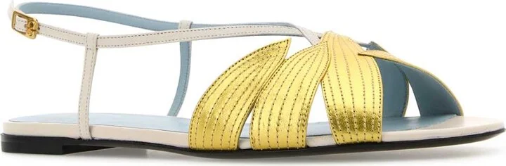 Ivory Leather Foliefoliage Sandals - Image 2