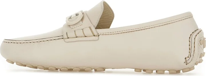 Ivory Leather Grazioso Loafers - Image 3