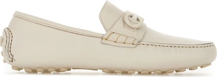 Ivory Leather Grazioso Loafers