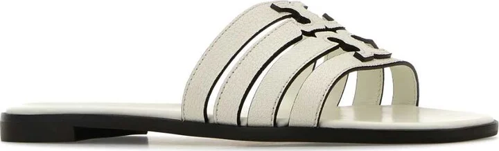 Ivory Leather Ines Slippers - Image 2