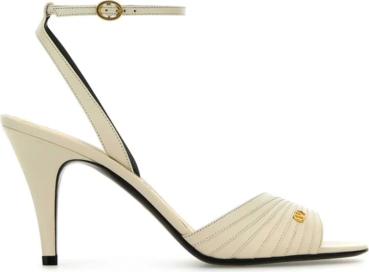 Ivory Leather Ladycrush Sandals