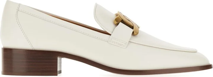 Ivory Leather Loafers