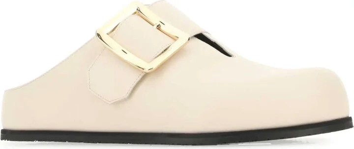 Ivory Leather Lulu Slippers - Image 2