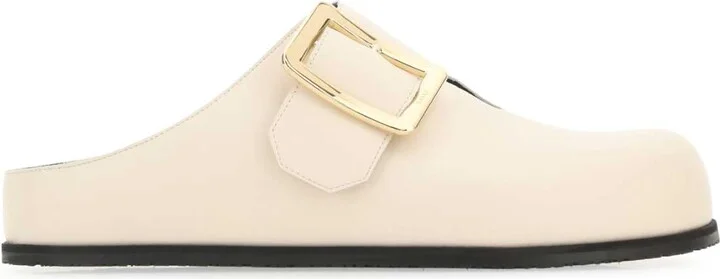 Ivory Leather Lulu Slippers