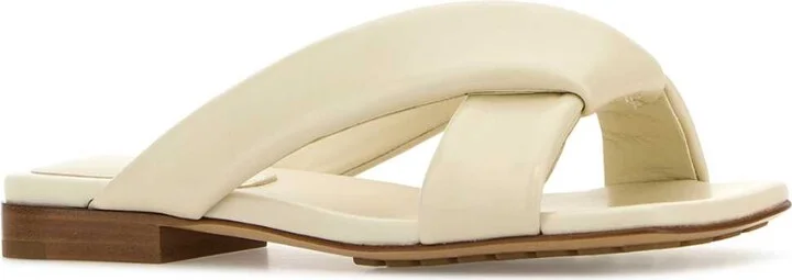 Ivory Leather Riva Slippers - Image 2