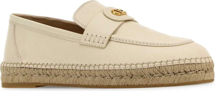 Ivory Leather Vlogo Espadrilles - Image 2