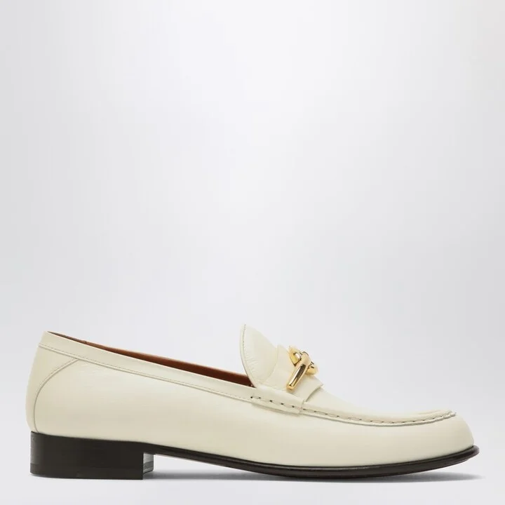 Ivory leather VLogo Signature loafer