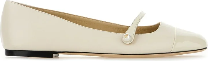 Ivory Nappa Leather Elisa Ballerinas