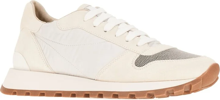 Ivory Nylon And Suede Sneakers - Image 2